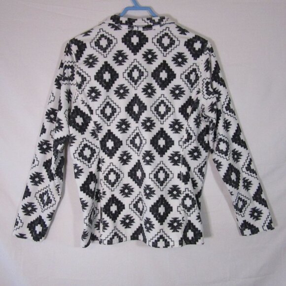 Eddie Bauer Navajo Tribal Aztec 1/4 Zip White Fleece Sweater Women's Large - Picture 5 of 5